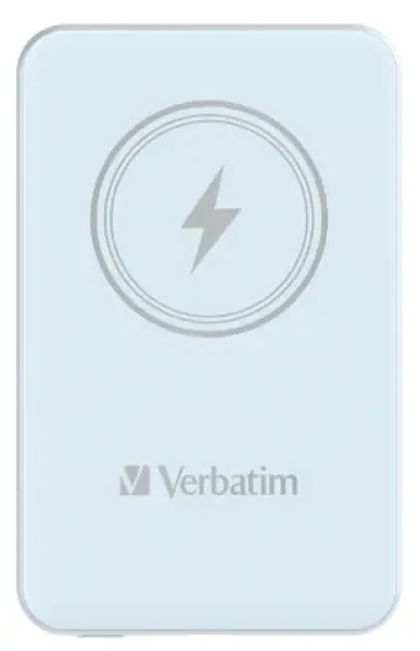 Verbatim Charge 'n' Go Magnetická bezdrátová powerbanka 5000mAh modrá / USB-C / MagSafe / 15-20W (32242)