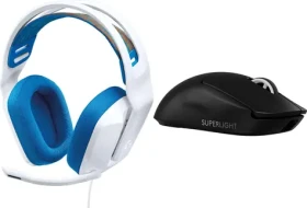 Logitech G335 bílá + G PRO X SuperLight 2 / Herní set / sluchátka s mikrofonem + herní myš / PC, PS4, Xbox One, Switch