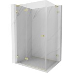 MEXEN/S - Lunar L sprchový kout dveře křídlové levá 95 x 80, transparent, zlato kartáčovaná 834L-095-080-55-00-L