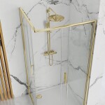 REA/S - Sprchový kout PUNTO 80x100 Gold Se sprchovou vaničkou Savoy black KPL-K2442
