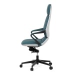 Kancelářské křeslo, zelená ekokůže, houpací mechanismus s aretací ve 4 polohách, kovový kříž, kolečka pro tvrdé povrchy