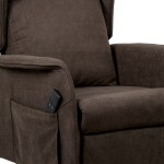 Polohovací křeslo, elektrické kabelové ovládání, hnědá, látka, TV-1190 BR2