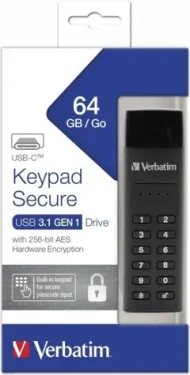 Verbatim Keypad Secure Drive 64 GB / USB C 3.2 Gen 1 / R:160 MBs / W:140 MBs (49431)