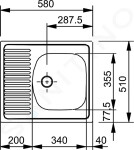 FRANKE - Eurostar Nerezový dřez ETN 611-58, 580x510 mm 101.0286.108