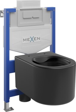 MEXEN/S - WC předstěnová instalační sada Fenix XS-U s mísou WC Sofia, černá mat 6853354XX85