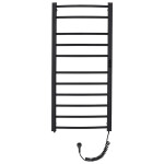 CERANO - Elektrický sušák ručníků Luca, s displejem - 187 W - černá matná - 1160x550 mm LIV-EG-11-55-D