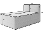 Boxspring Alamito Rozměry: 140 x 200 cm, látka: Modullo 3