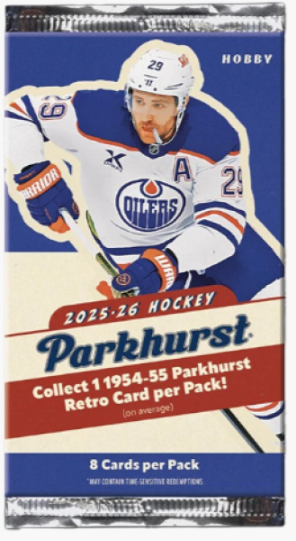 Hokejové karty NHL 2025-26 Upper Deck Parkhurst Hockey Hobby balíček