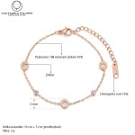Ocelový náramek se zirkony Alinari Rose Gold- chirurgická ocel, Zlatá 16 cm + 5 cm (prodloužení)