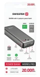 Swissten Worx Pro černá / Powerbanka / 20 000 mAh