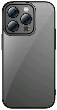 Pouzdro Baseus Glitter Transparent Case and Tempered Glass set for iPhone 14 Pro Max černé