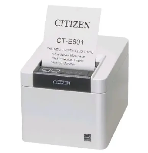 Citizen CT-E601 bílá / pokladní / 83mm / Termotiskárna / 203dpi / USB / řezačka (CTE601XNEWX)