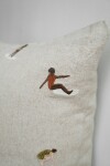 Fine Little Day Lněný povlak na polštář Surfers Embroidered 48 x 48 cm, béžová barva, textil