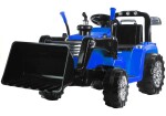Mamido Dětský elektrický traktor Power s radlicí modrý