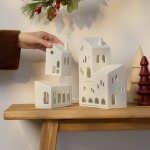 Räder Porcelánový svícen House of Arches – set 2 ks, bílá barva, porcelán