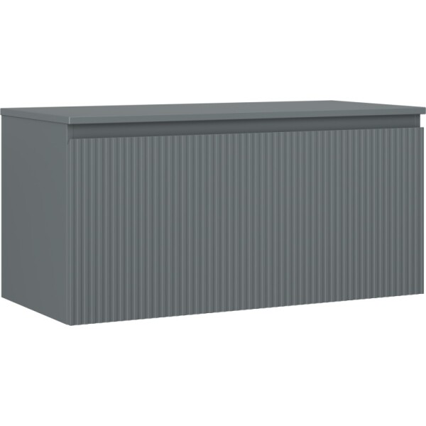 MEXEN/S - Rivel koupelnová skříňka pod umyvadlo 100 cm s deskou, 1 šuplík, reliéf , grafit mat 91A20-10047-1-BFC66