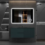 Erga Luna, LED zrcadlo 120x80cm s kosmetickým zrcadlem 3x zvětšení, 3105 lm, 6500K, přední/zadní osvětlení, ERG-V01-124-1280-00
