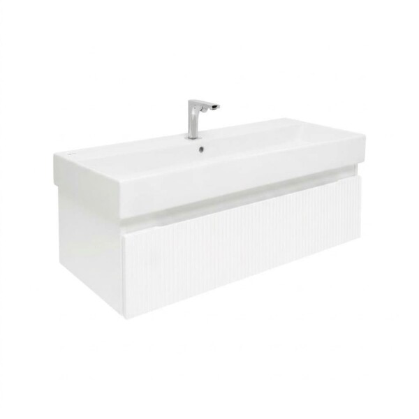 Koupelnová skříňka s baterií a umyvadlem SAT Evolution 98x30x44,8 cm bílá mat SATEVO100WMU2BA SATEVO100WMU2BA