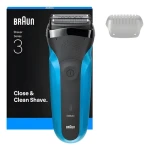 Braun Series 3 310s modro-černá / Planžetový holicí strojek / voděodolný / rychlé nabíjení (8700216735667)