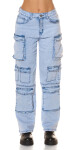 Sexy džíny Musthave Highwaist Cargo Jeans light denim denimblue