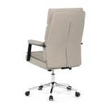 Křeslo kancelářské, béžová ekokůže, kříž kov chromový, houpací mechanismus, čalouněné područky