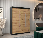 Šatní skříň Abi Y0 Barva korpusu: Dub artisan, Rozměry: 120 cm, Dveře: Černá