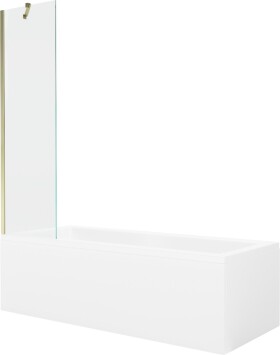 MEXEN/S - Cubik obdélníková vana 170 x 70 cm s panelem + vanová zástěna 50 cm, transparent, zlatá 550317070X9505000050