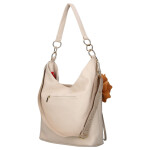 Elegantní dámská koženková kabelka na rameno LB Susan, béžová