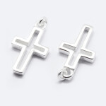Přívěsek ze stříbra 925 - kříž - 12,5 x 7 x 1,4 mm - 1 ks