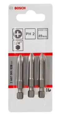 Bosch Sada bitů PH2 / Sada bitů / 3 ks / 49 mm / Extra Hard (2607001528)