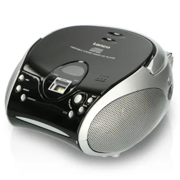 Lenco SCD-24 černo-stříbrná / Přenosný CD přehrávač / FM / 3.5mm (SCD-24SW/SI)