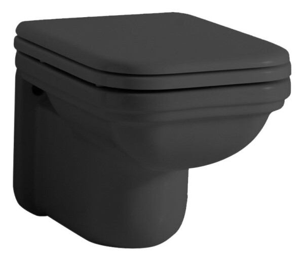 KERASAN - WALDORF závěsná WC mísa, 37x55cm, černá mat 411531