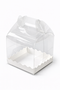 Cake star plastový box na Bento dort s úchytem 14x14x18cm