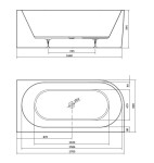 CERSANIT - Volně stojící akrylátová vana CREA Pravá 170X82 S301-330