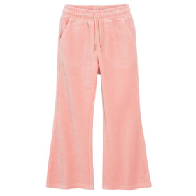 Sametové sportovní kalhoty- růžové - 128 PINK