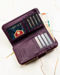 Módní dámská koženkovo-kožená peněženka Peterson Annellie, tmavě fialová