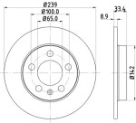 Brzdy kotouče a desky zadní VW Golf IV Bora 239mm - KRAFT