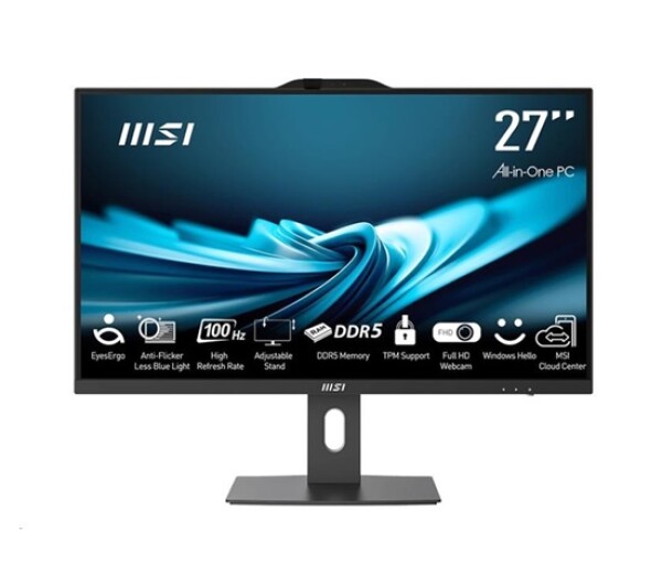 MSI PC AiO PRO AP272P 14M-1085XEU, Core i3 14100, 27" FHD, Anti-Glare, Non-Touch, 16GB, 512GB SSD, N/A, No OS, Black EDF_2666503