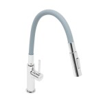 Dřezová baterie SAT se silikonovým ramínkem šedá/chrom SATBSD290S2F SATBSD290S2F