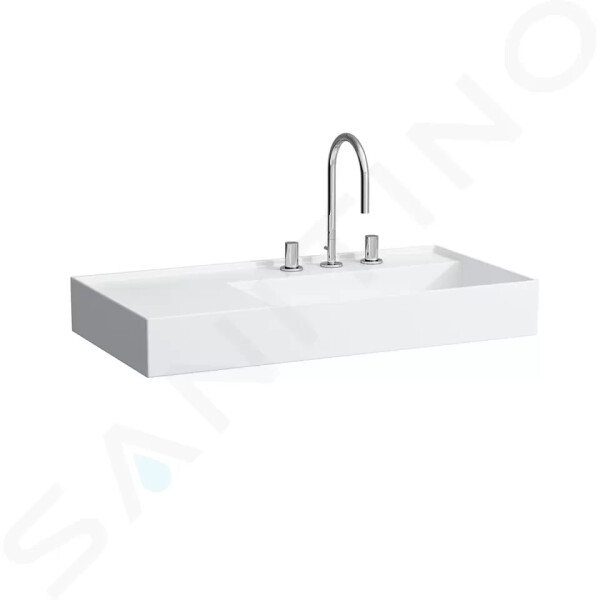 Laufen - Kartell Umyvadlo 900x460 mm, se 3 otvory pro baterii, SaphirKeramik, bílá H8103390001581