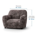 Bielastické potahy MARMO hnědé křeslo (š. 60 - 110 cm)
