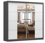 Šatní skříň Multi 38 Barva korpusu: Černá, Rozměry: 233 cm, Dveře: Bílé
