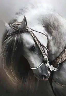 NORIMPEX Diamantové malování Portrét bílého koně