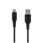 FIXED Krátký nabíjecí a datový Liquid silicone kabel s konektory USB/USB-C a podporou PD 0.3m USB 2.0 60W černý (FIXDLS-AC03-BK)