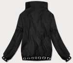 Krátká černá dámská bunda se stojáčkem (B8016-1) odcienie czerni