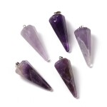 Kyvadlo z přírodního kamene - ametyst - 35–36 × 13–14 mm - 1 ks