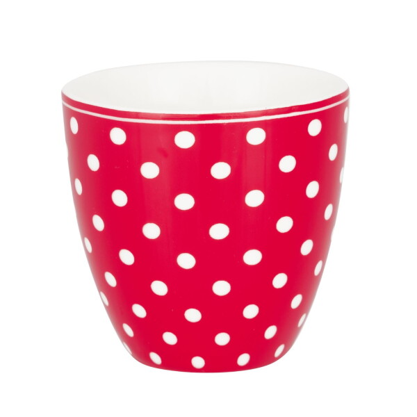 GREEN GATE Mini latte cup Dotty Red 130 ml, červená barva, porcelán