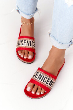 Nazouváky Na Korkové Podrážce Se Zirkony červené Be Nice 39