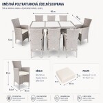 Melfin Zahradní ratanová sestava Janina 8+1 - šedá