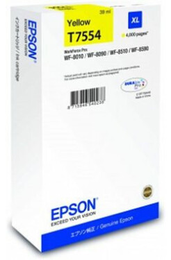 Epson T7554 cartidge / pro WorkForce Pro WF-8090 DW Series / 39 ml / žlutá (C13T755440)